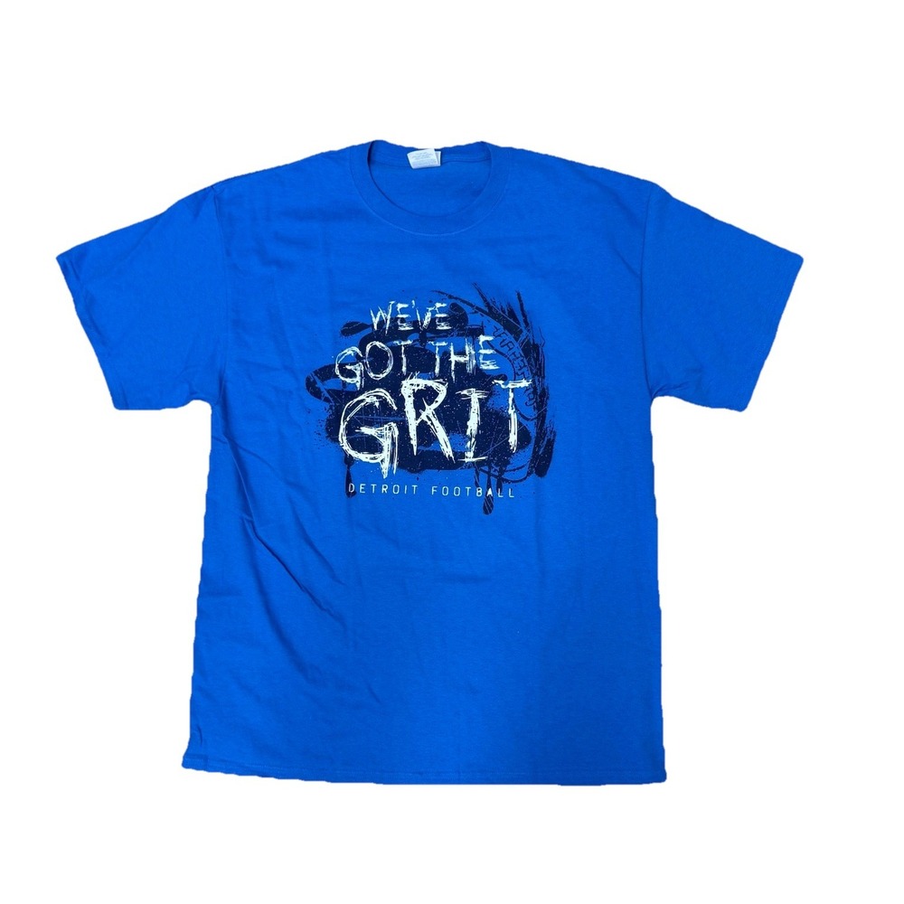 NWOT DETROIT LIONS We've Got The Grit T-Shirt 3XL Blue 100% Cotton Tee NFL